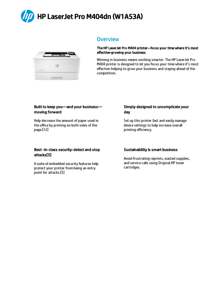 404 DN | PDF | Printer (Computing) | Hewlett Packard
