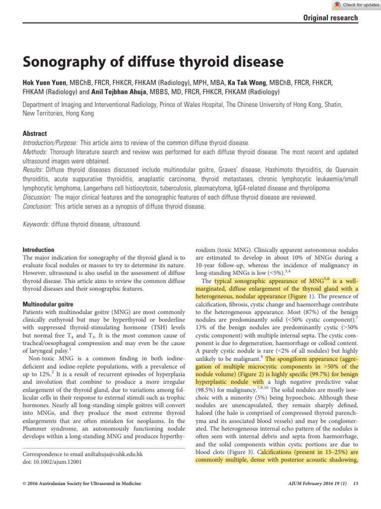 Diffuse Thyroid Disease | PDF | Thyroid | Hyperthyroidism