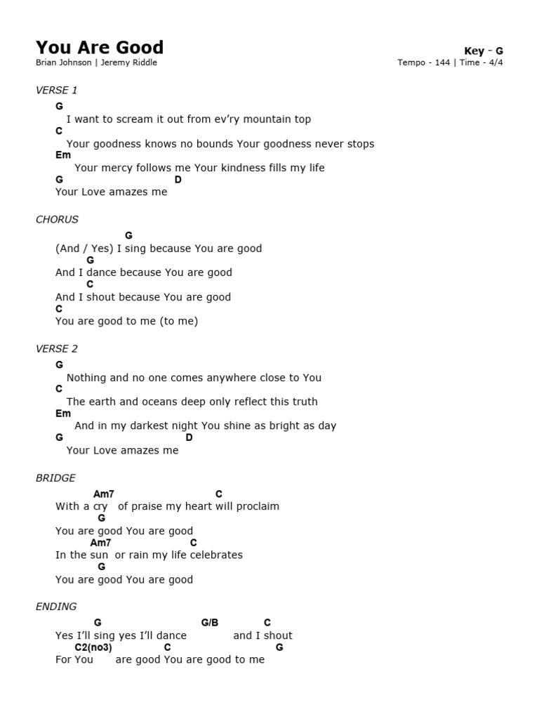 You Are Good -G (1) | PDF