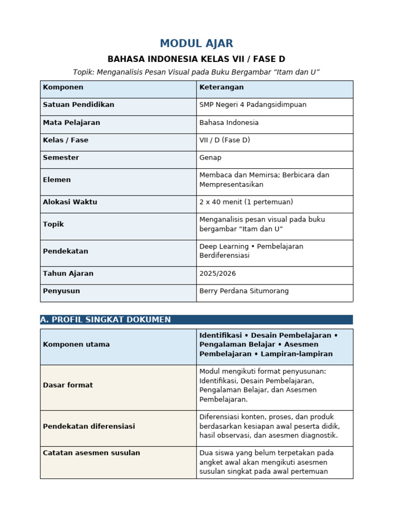 Modul Ajar Visual Format Seragam | PDF