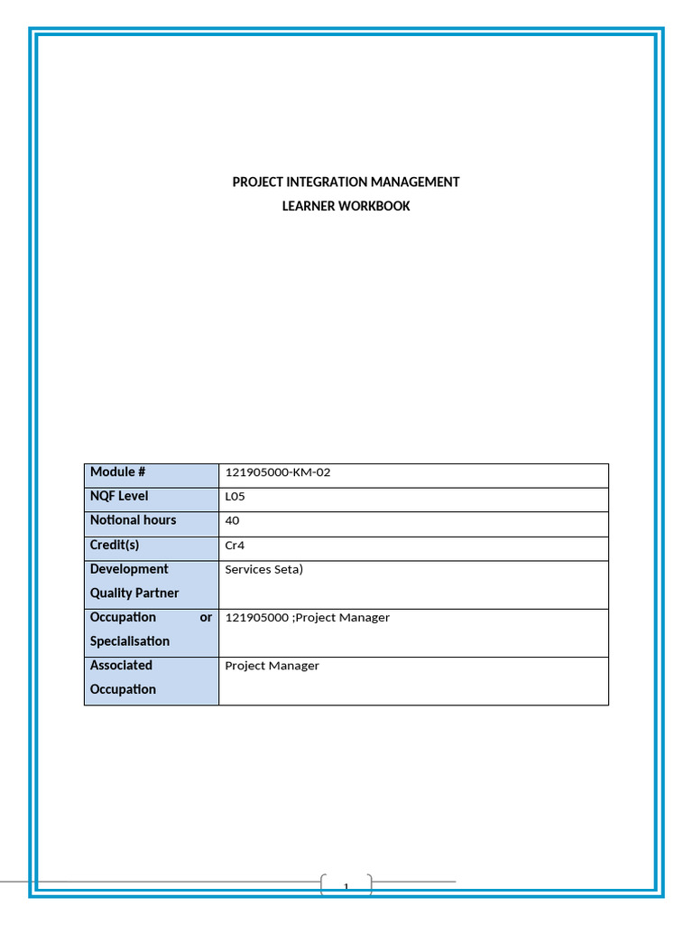 121905000 KM 02 Learner Workbook | PDF | Project Management | Learning