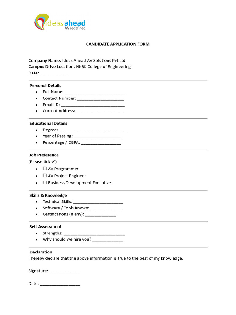 Candidate Application Form (1) | PDF