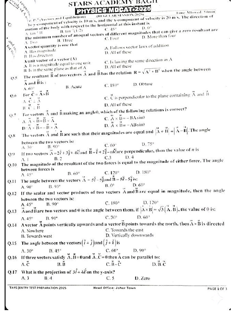 Physics Star Test 1 25 | PDF