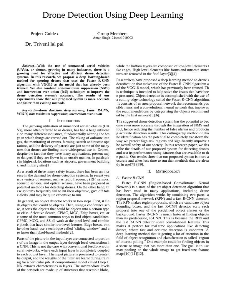 Drone Detection Using Deep Learning (1)1716 (1) | PDF | Sensitivity And ...