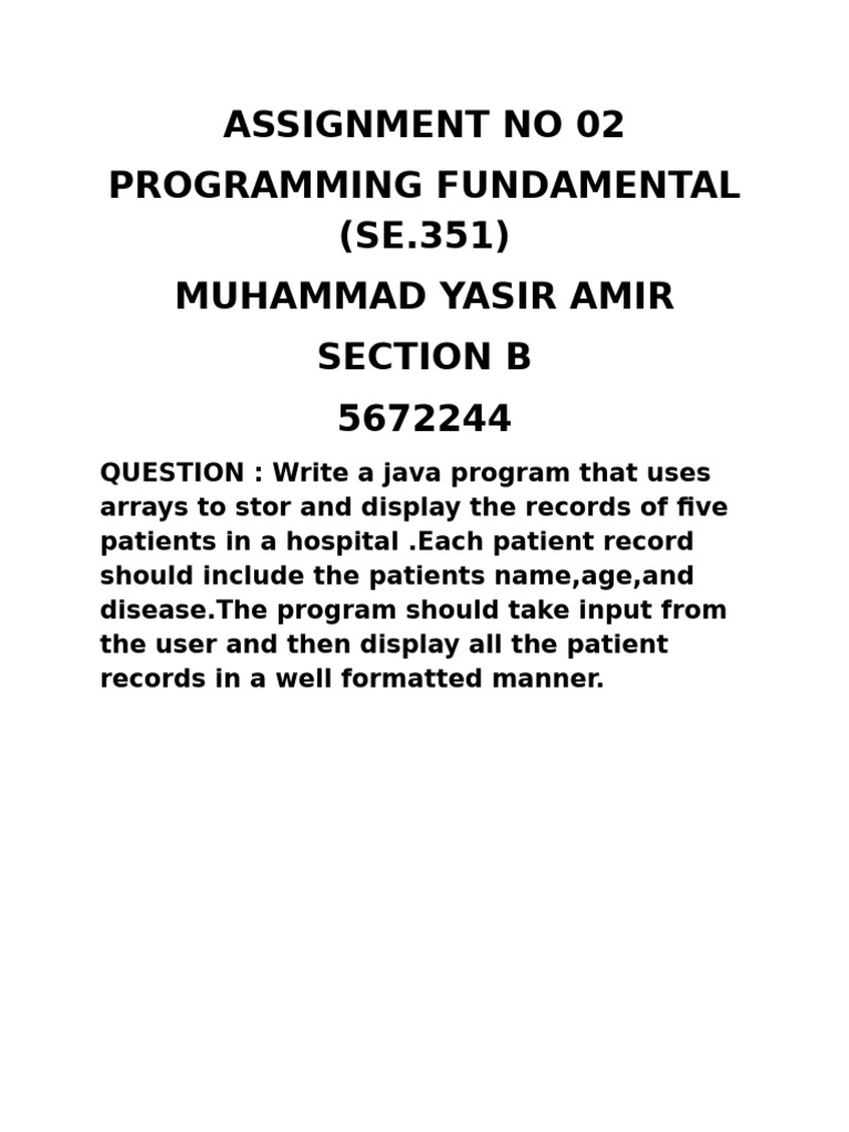 Assignment No 02 | PDF