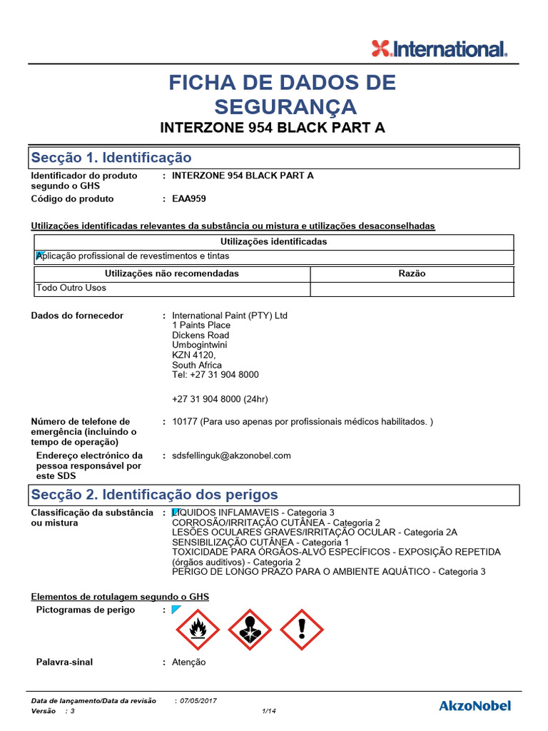 FDS - Interzone 954 Black Part A | PDF