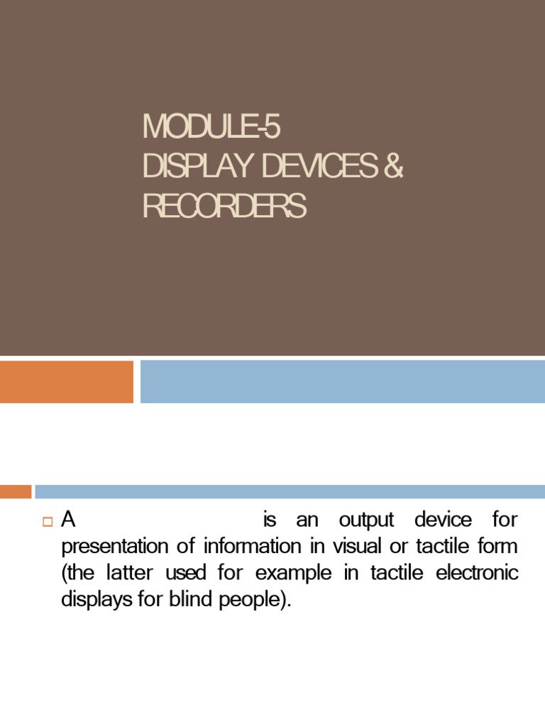 SMI MODULE-5 Display Devices and Recorders | PDF | Liquid Crystal ...
