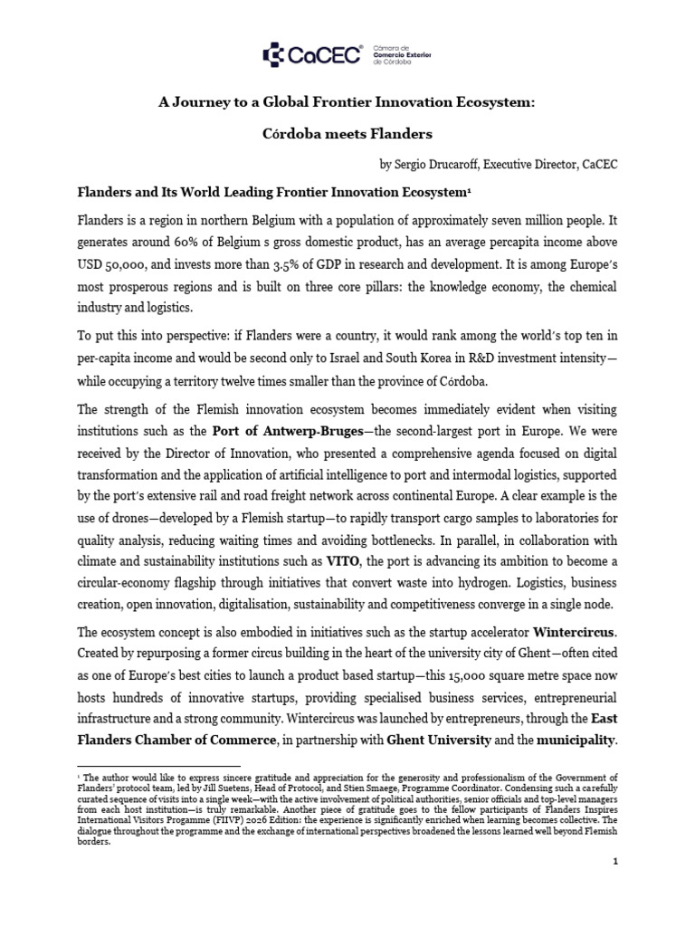 A Journey To A Global Frontier Innovation Ecosystem: Córdoba Meets ...