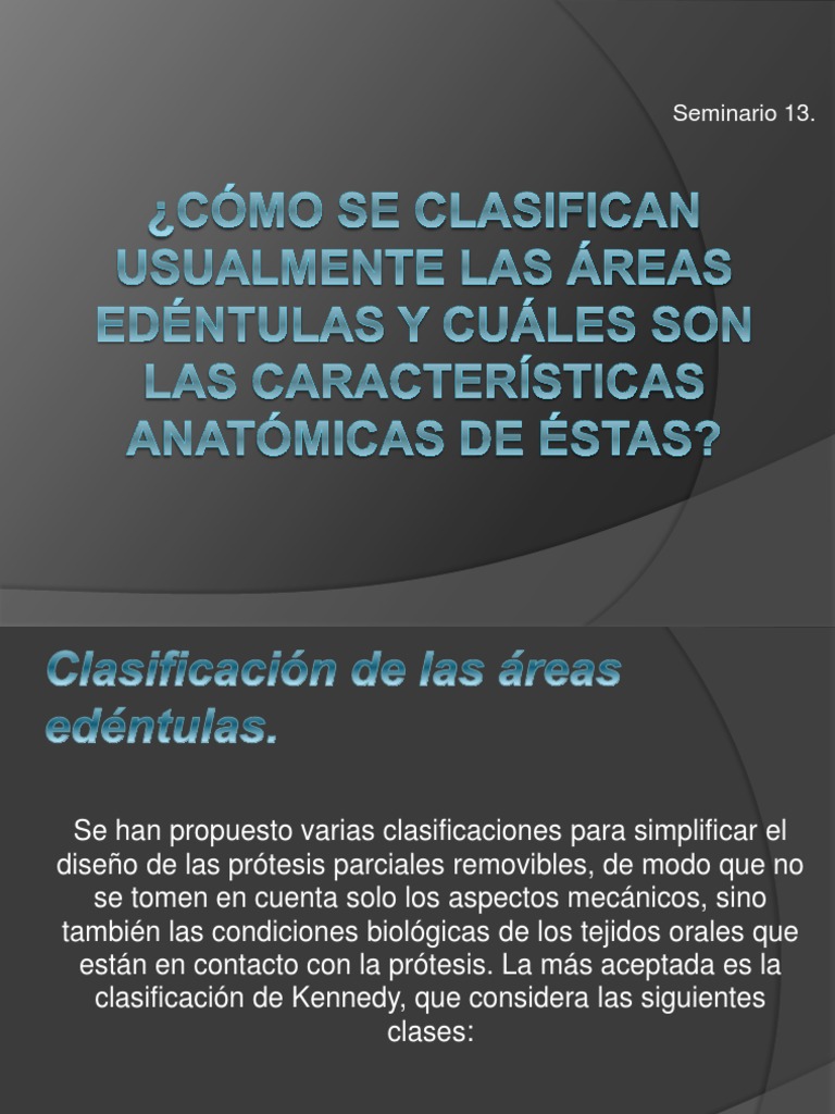 Clasificación de áreas edentulas en prótesis | PDF | Hueso | Dentadura ...