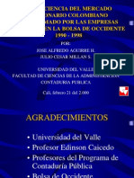 La Eficiencia Del Mercado Accionario Colombiano