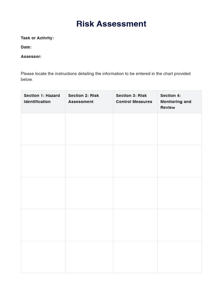 Risk Assessment Sample | PDF | Hazards | Risk Assessment