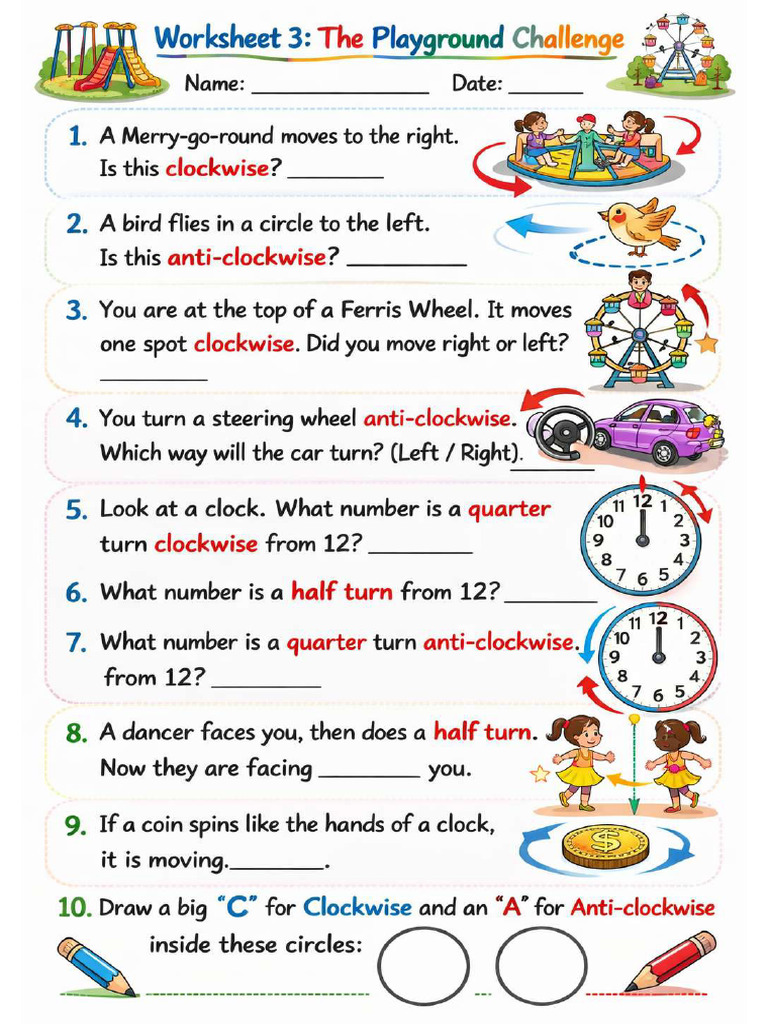 Clockwise Worksheets | PDF