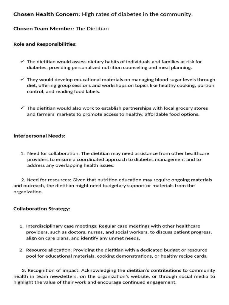 Chosen Health Concern | PDF
