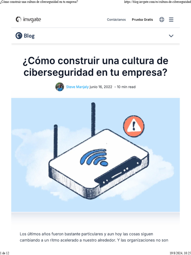 como construir una cultura de ciberseguridad en tu empresa | PDF