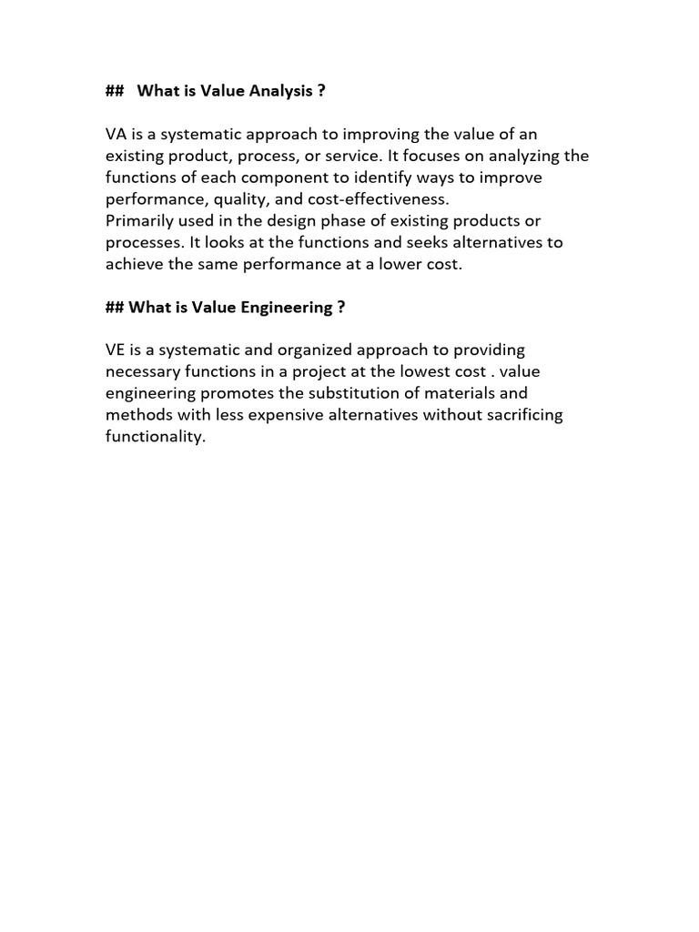 Va Ve Engineering | PDF