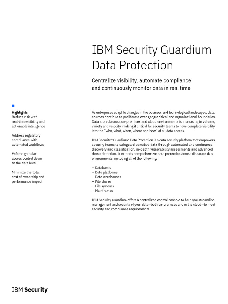 IBM Security Guardium Data Protection Catalog | PDF