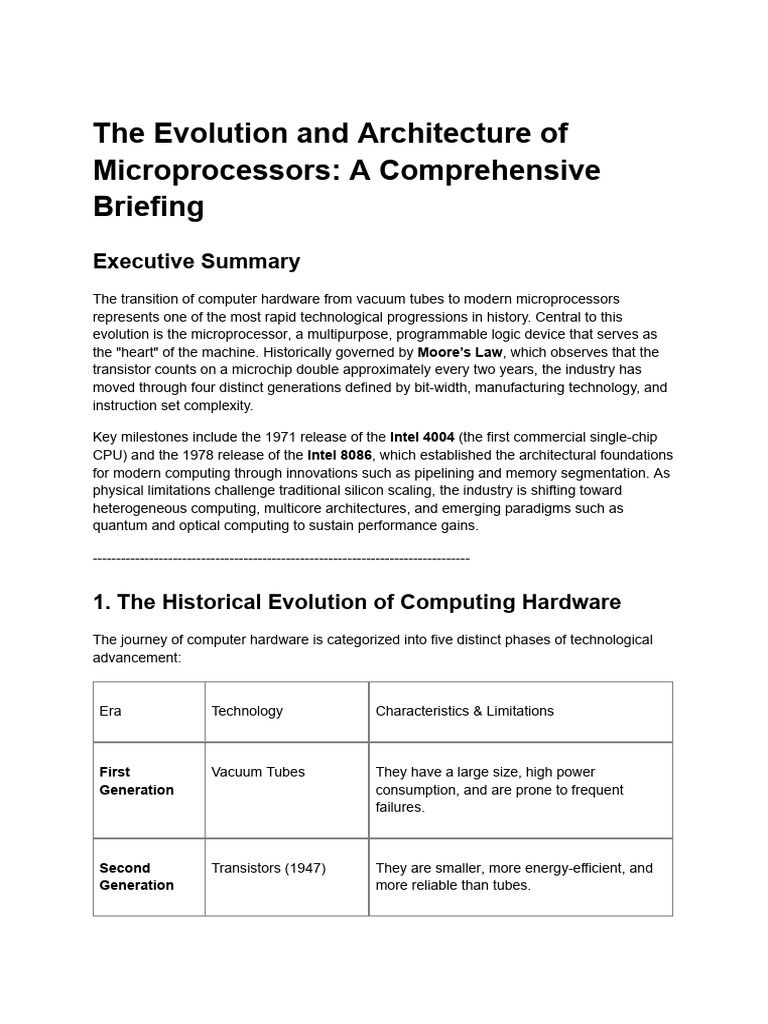 Evolution of Microprocessors | PDF | Central Processing Unit ...