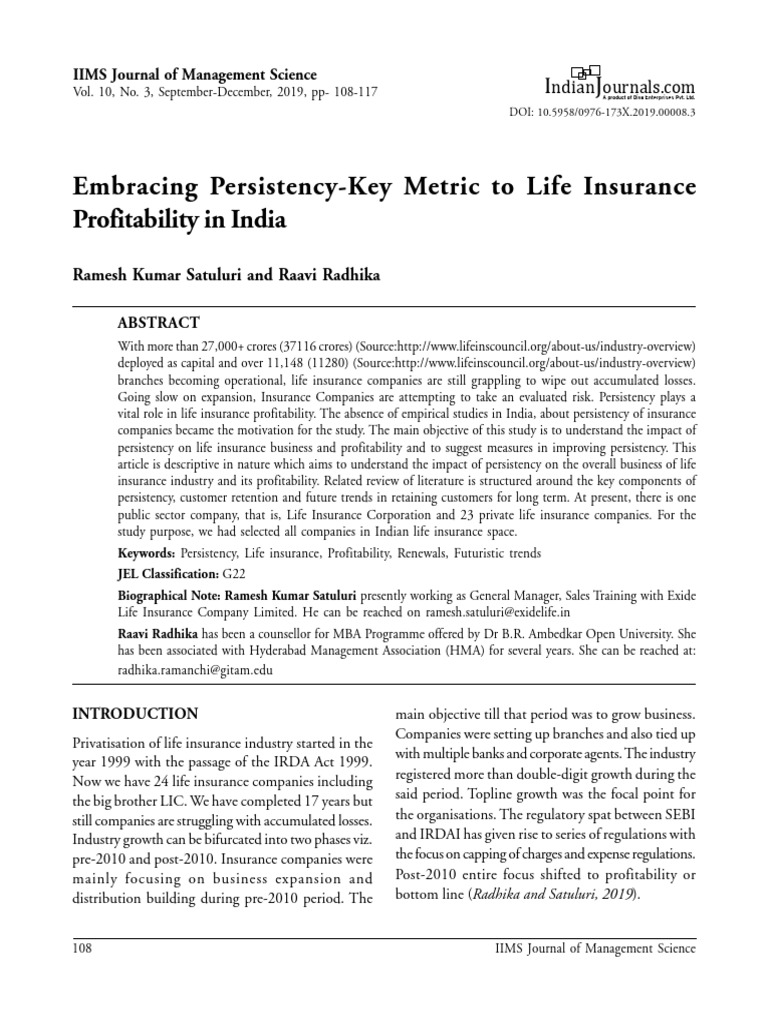 Embracing Persistency | PDF | Insurance | Analytics