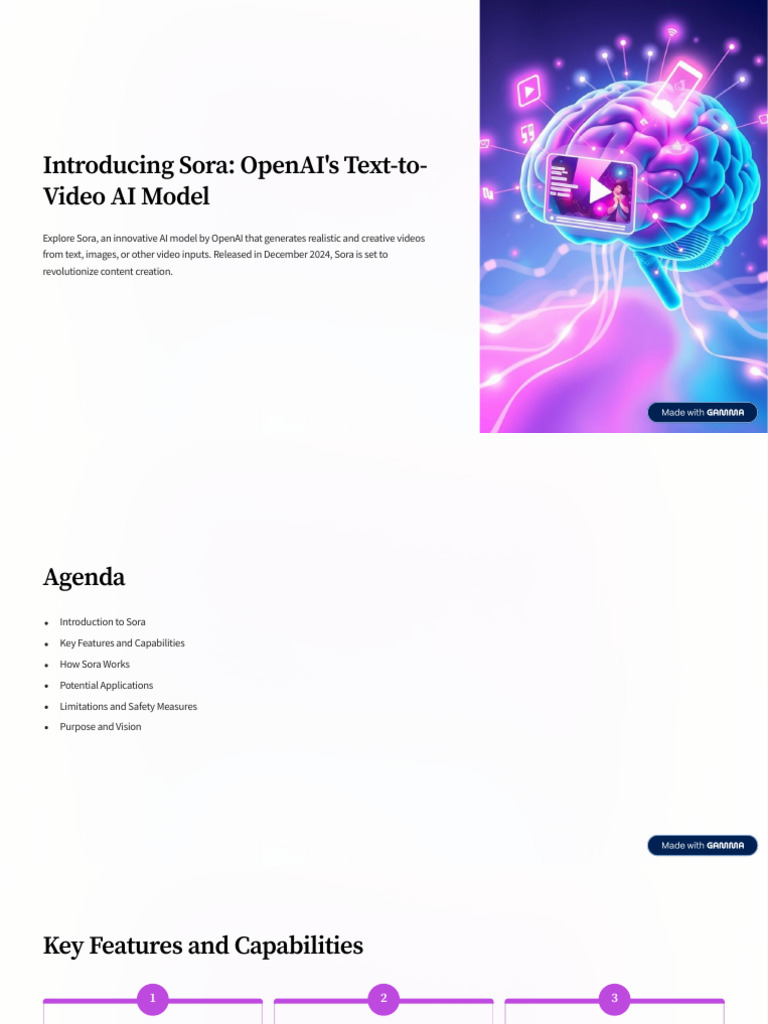 Introducing Sora OpenAIs Text to Video AI Model | PDF | Cognitive ...
