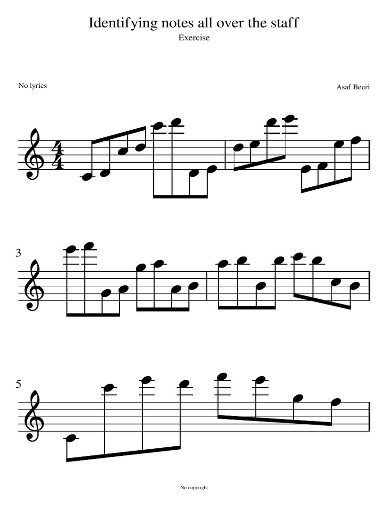 Identifying Notes All Over the Staff | PDF