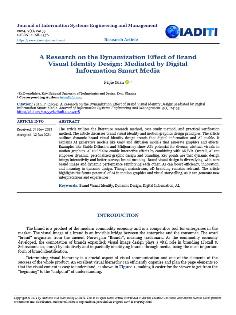 A Research on the Dynamization Effect of Brand Visual Identity Design ...