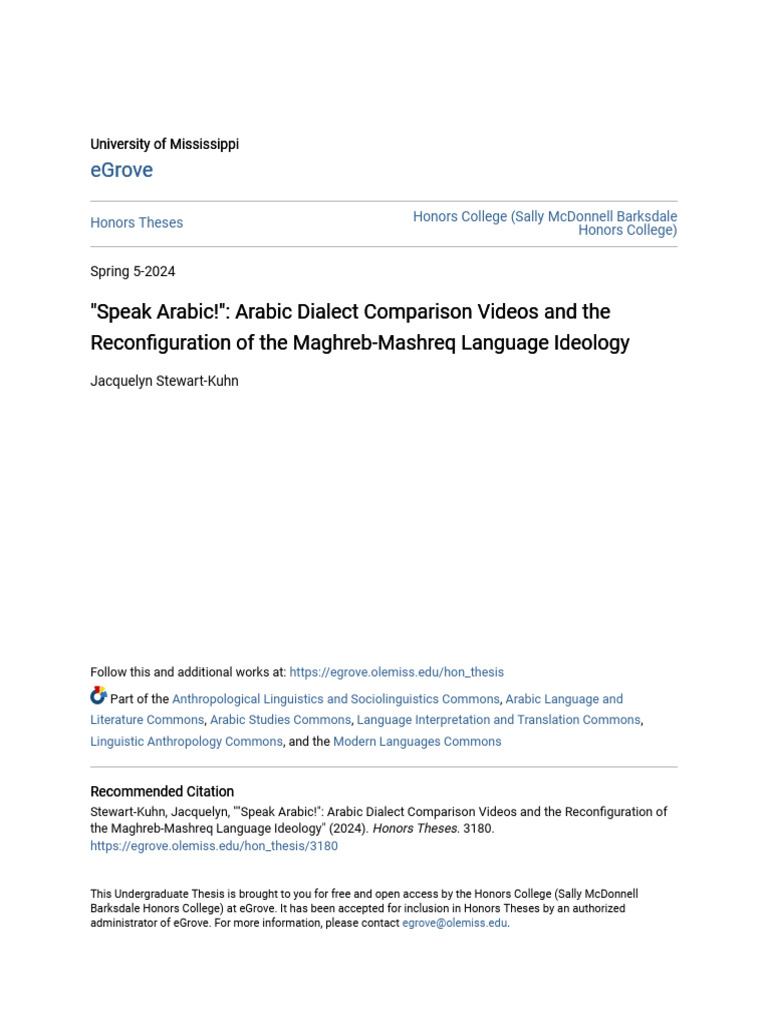 Speak Arabic!_ Arabic Dialect Comparison Videos and the Reconfi | PDF ...