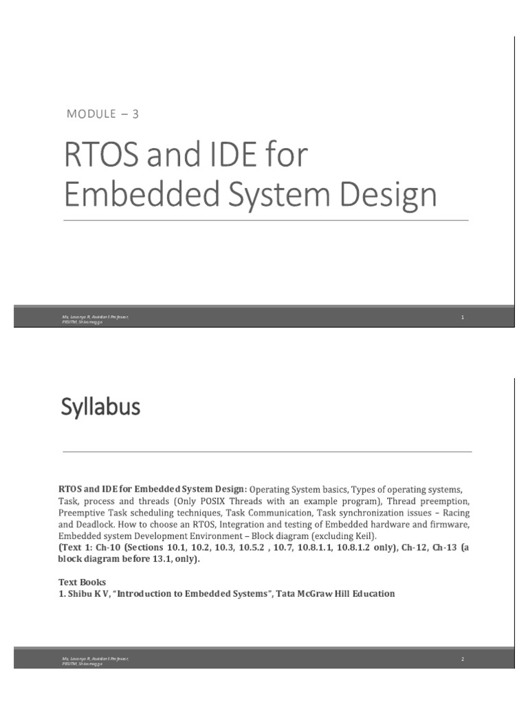 Embedded System Design Module3 Notes | PDF