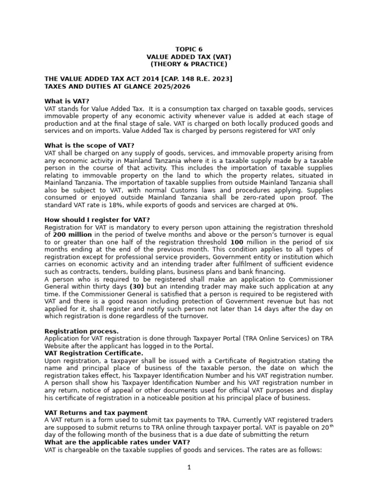 Vat Summary Review Qns Ans | PDF | Value Added Tax | Taxes