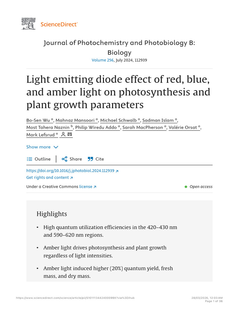 Light Emitting Diode Effect of Red, Blue, And Amber Light on ...