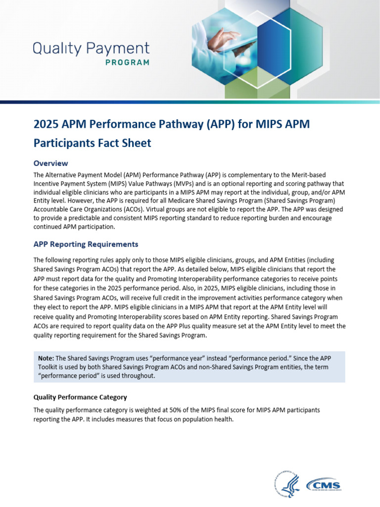 2025 APM Performance Pathway Toolkit_Fact Sheet | PDF | Health Care ...