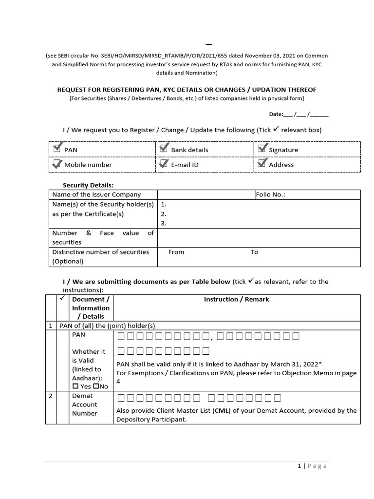 Form ISR-1 (1) | PDF | Securities (Finance)