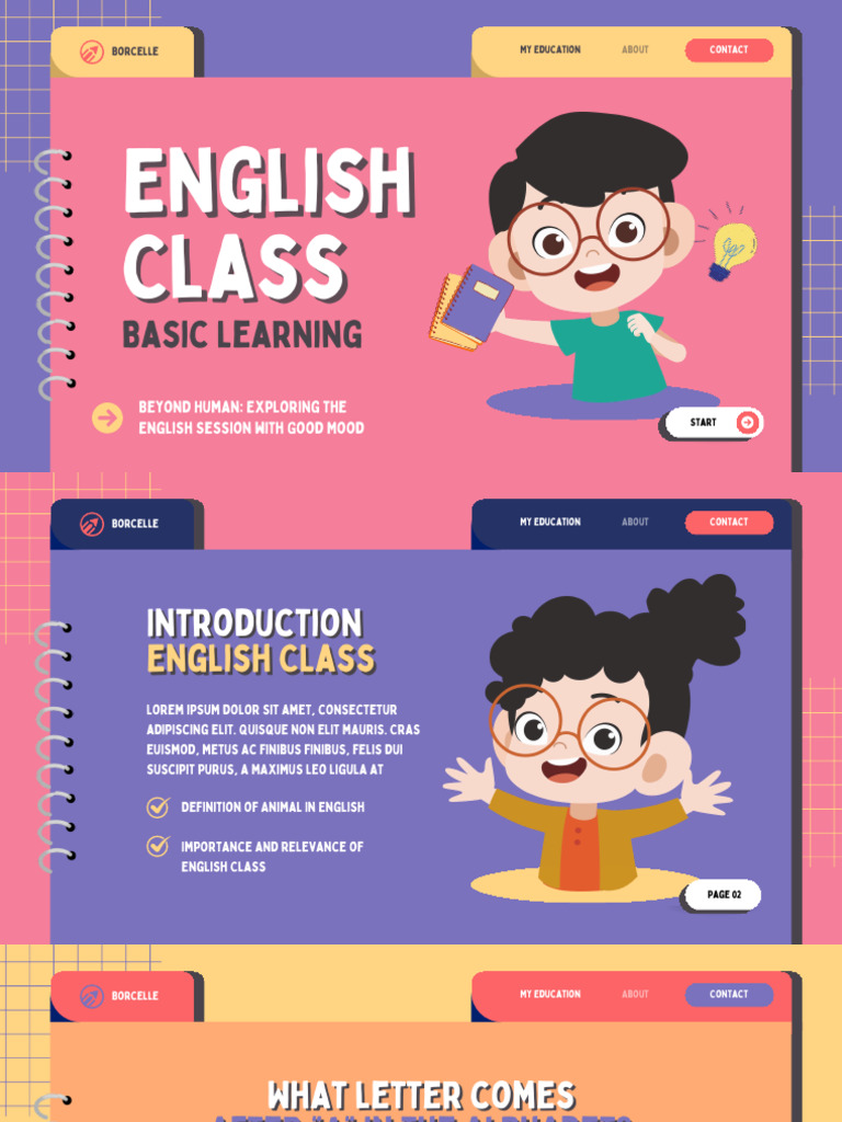 Colorful Illustration English Class Education Presentation | PDF ...