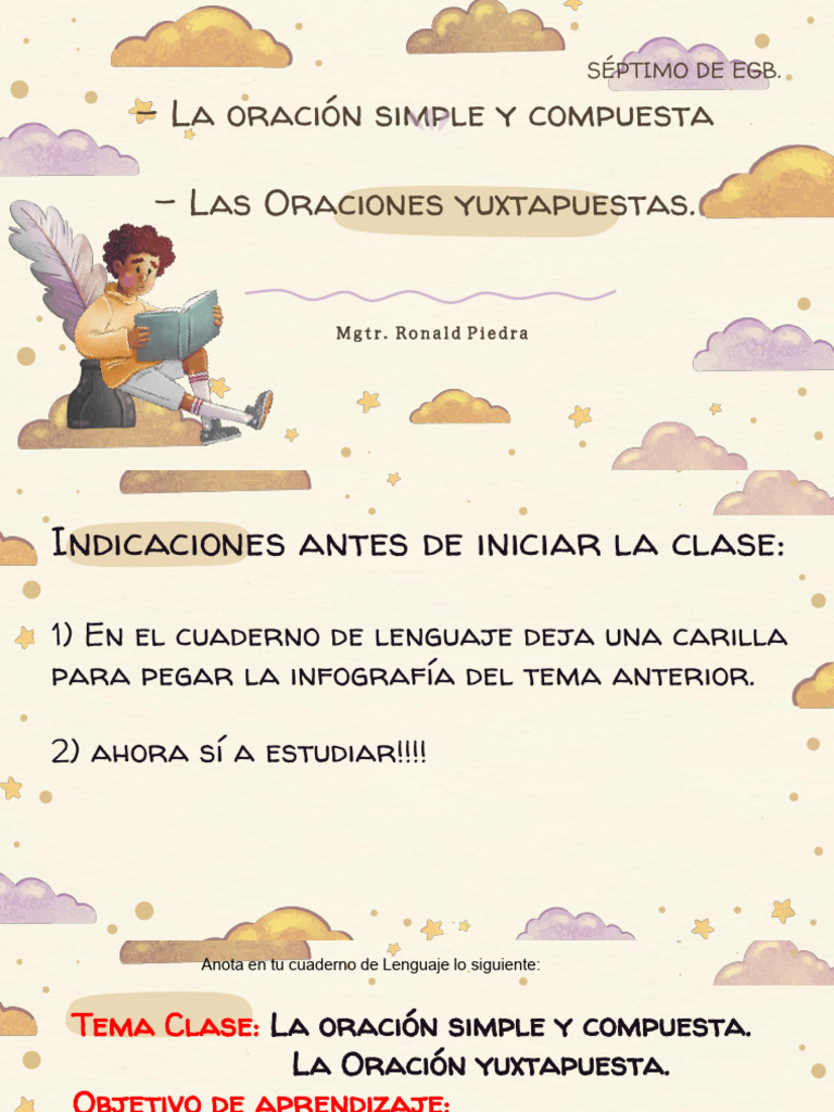 Oraciones Simples y Compuestas - Materia - 7mos | PDF | Oración ...