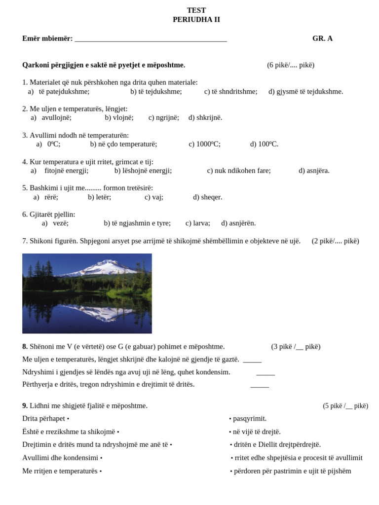 Dituri 5 - Teste Me Bluprint Periudha 2 (a+b) 2023-2024 | PDF