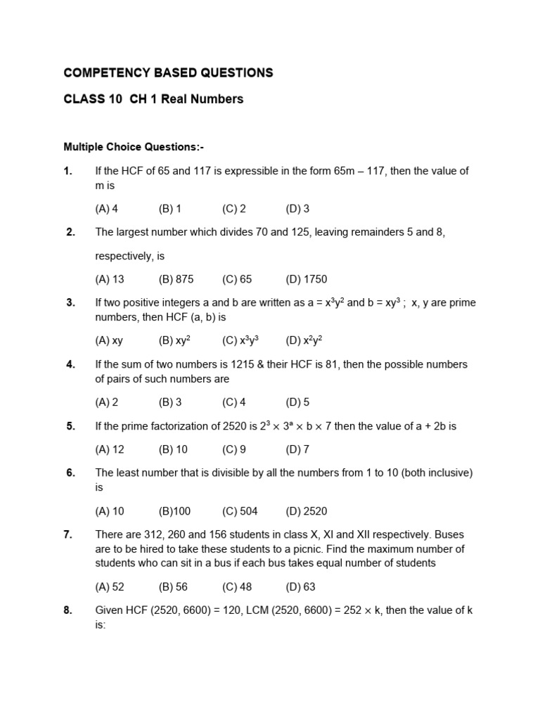 Real Numbers Class 10 | PDF | Numbers | Rational Number