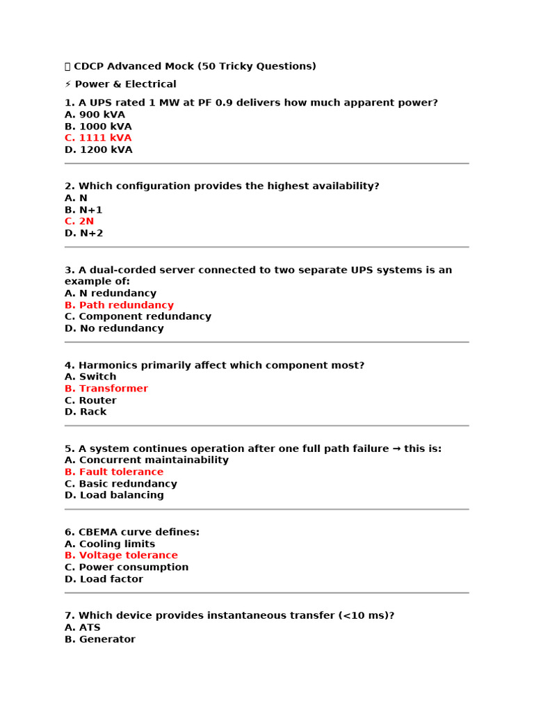 ? CDCP Advanced Mock | PDF | Ac Power | Electronics