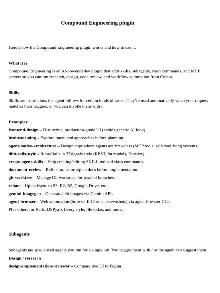Compound Engineering Plugin | PDF | Computer Engineering | Information ...