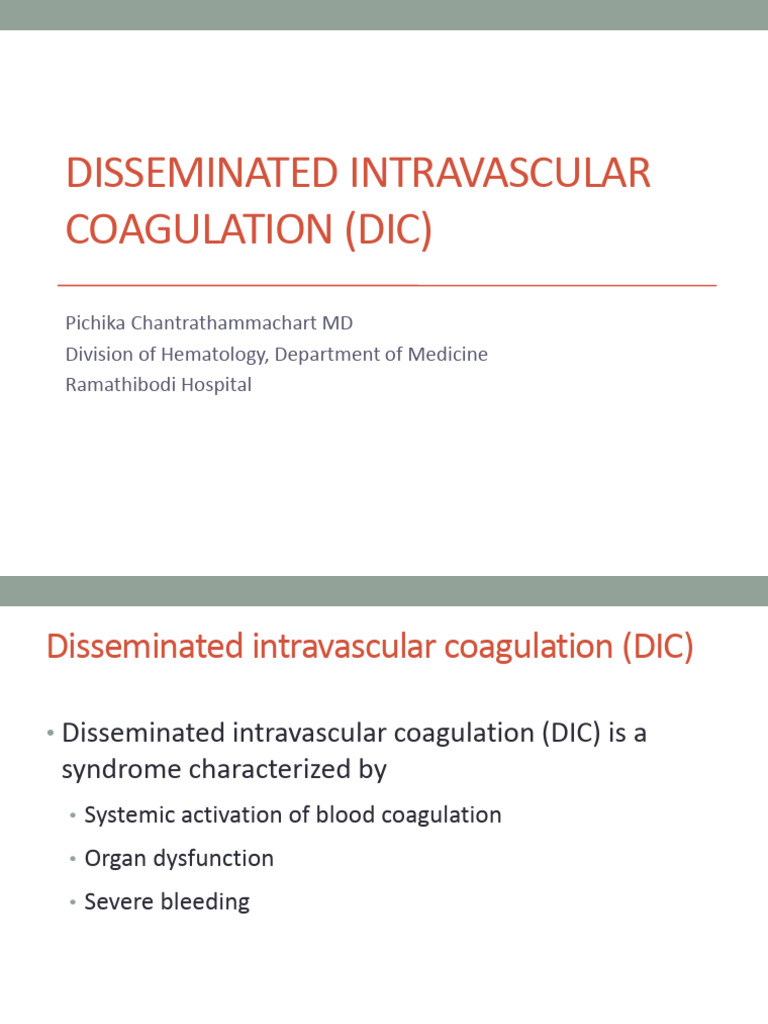 Dic TSH | PDF | Coagulation | Blood