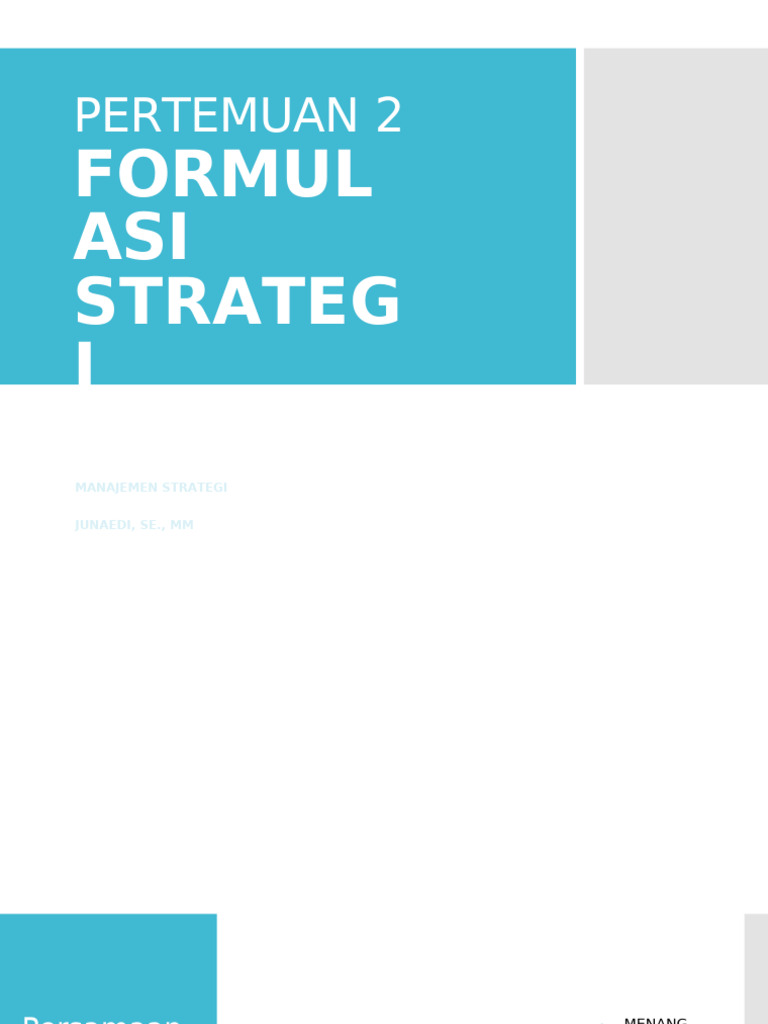 Formulasi Strategi | PDF