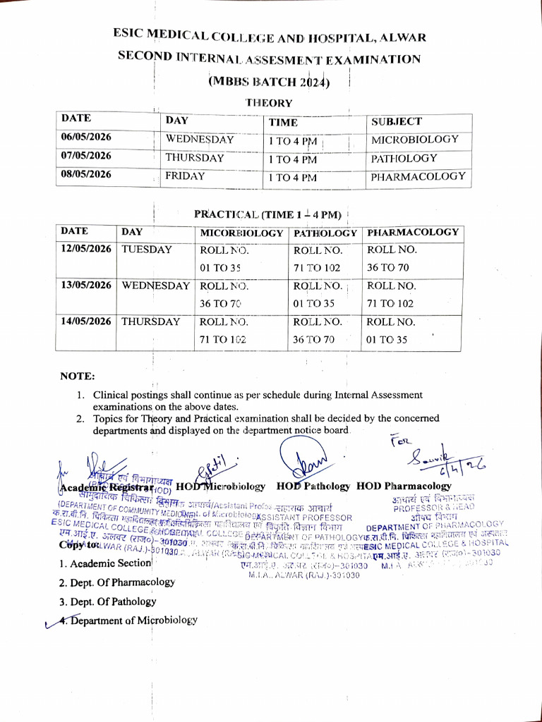 2nd Internal Assessment Examination Batch 2024 | PDF