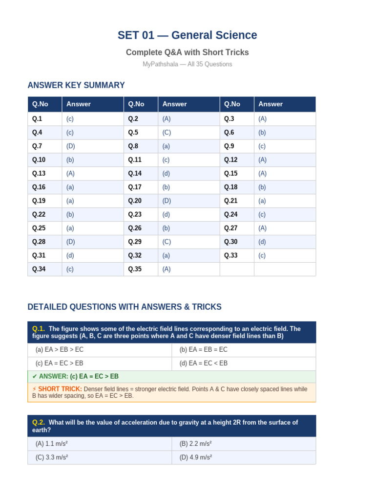 SET01 GS QA With Tricks (1) | PDF | Force | Acceleration