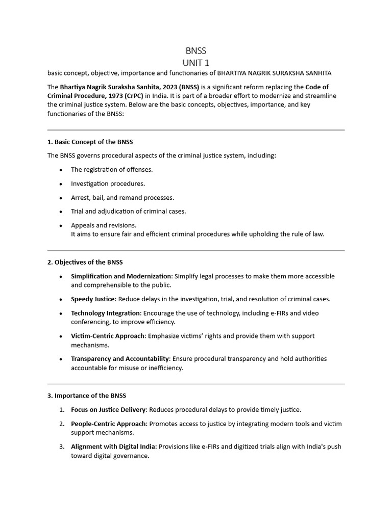 Bnss 5th Sem y.v.01 | PDF | Bail | Insanity Defense