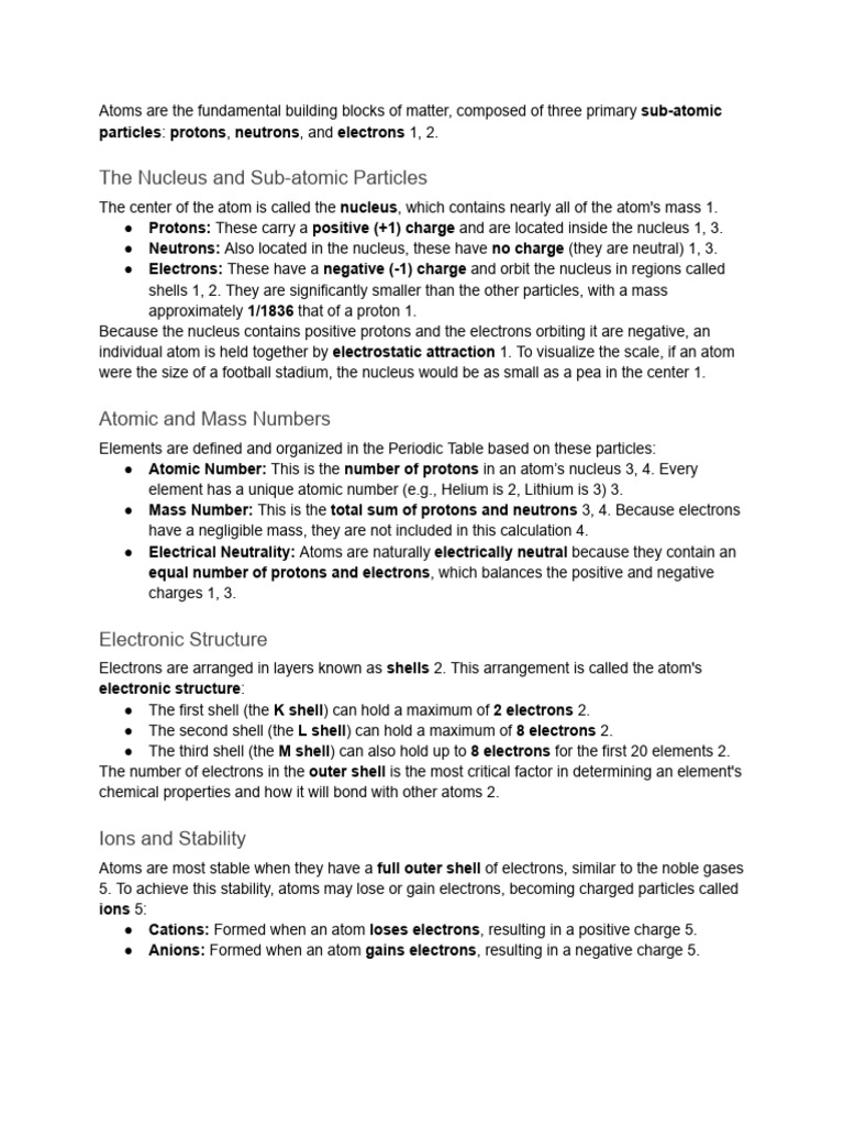 Fundamental Atomic Structure and Chemical Bonding - Google Docs | PDF ...