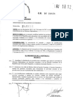 Documento de la Cancillería uruguaya en el que se refiere a las Malvinas como "Falkland"