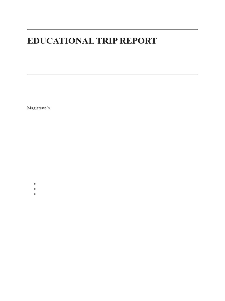 Educational Trip Report | PDF