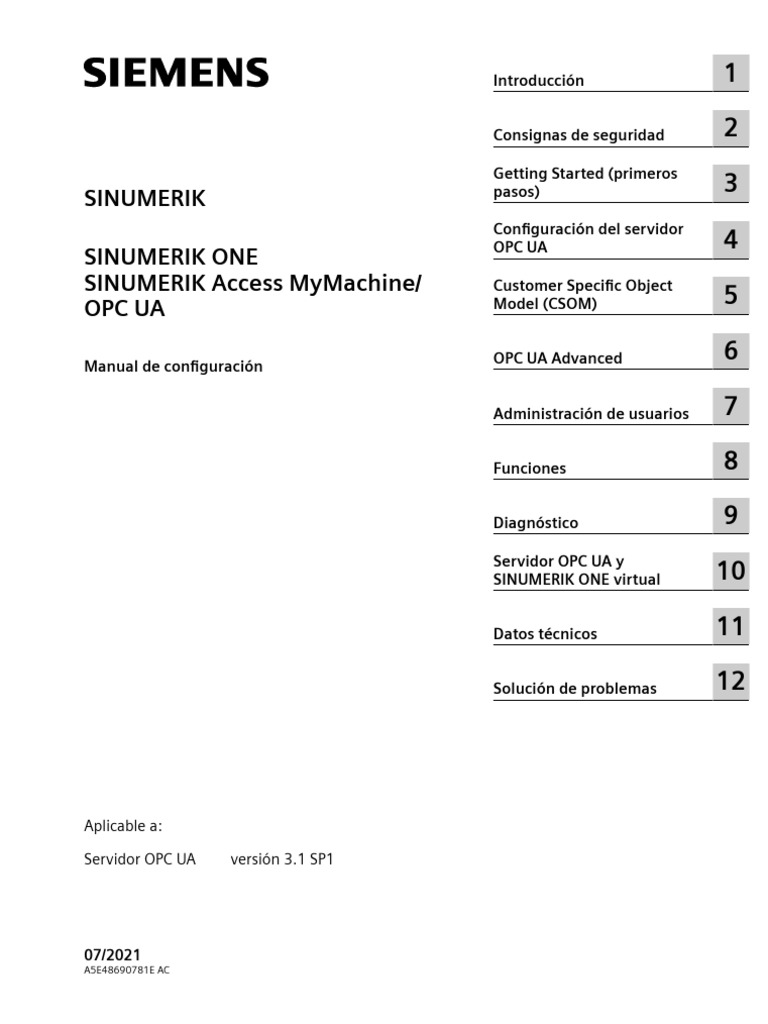 ONE OPCUA Config Man 0721 Es-ES | PDF