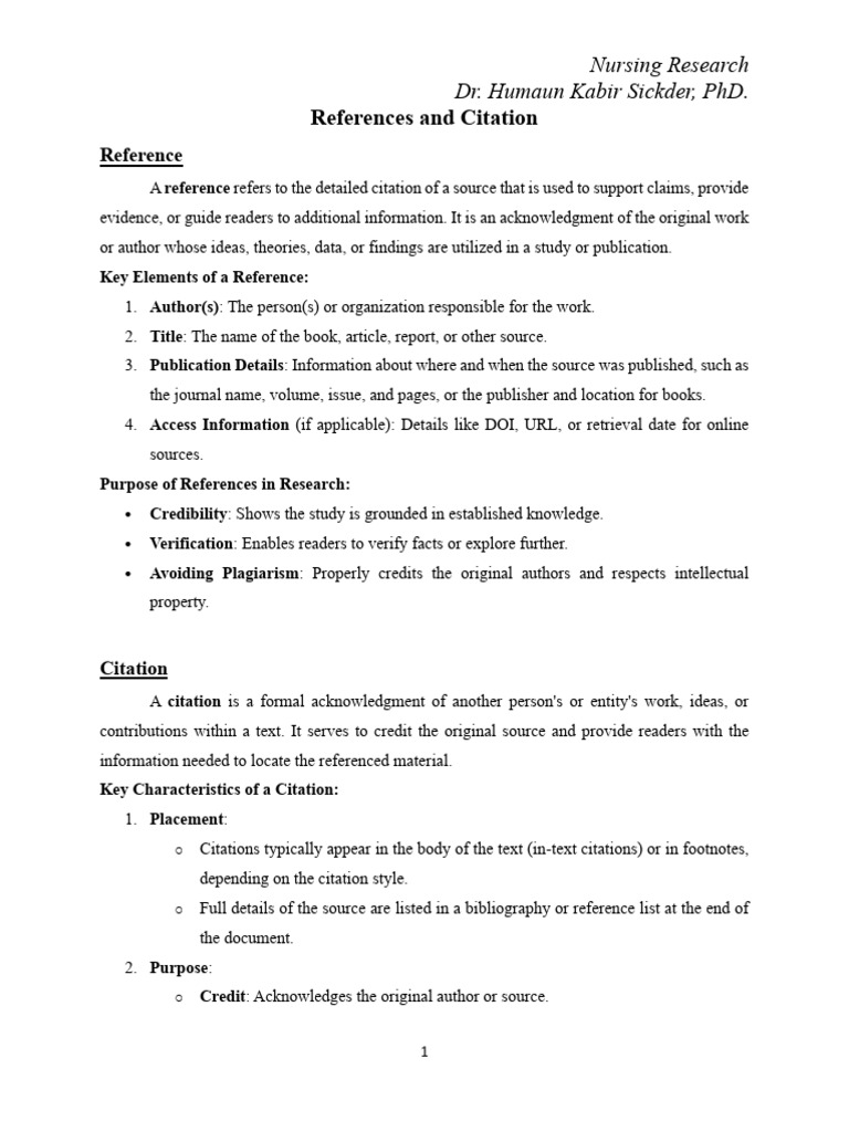 Lecture Note on References_ Citation | PDF | Citation | Note (Typography)