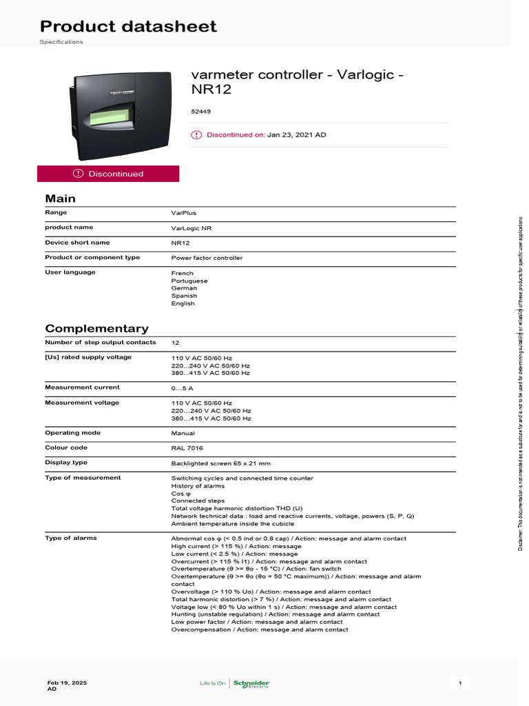 Schneider Electric VarPlus-Logic-Legacy 52449 | PDF | Alternating ...