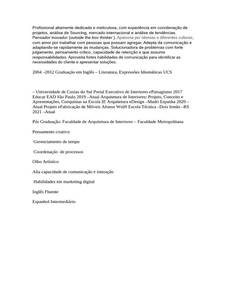 Profissional Altamente Dedicada e Meticulosa | PDF