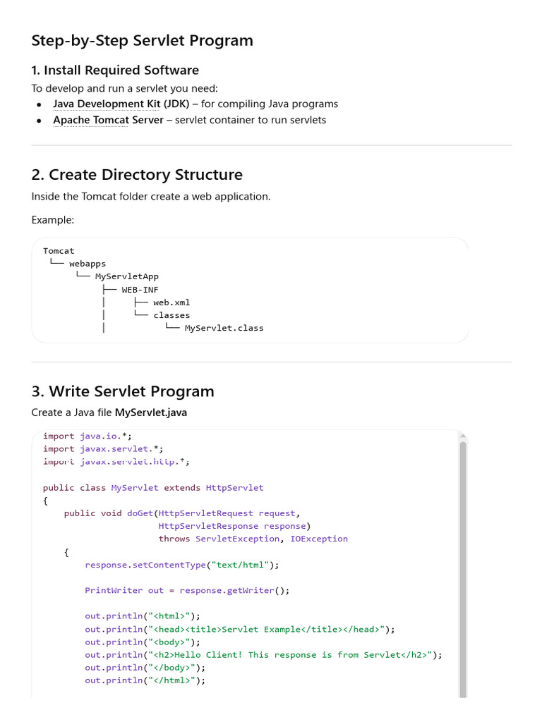 Servlet Program Creation | PDF | Web Server | Internet & Web